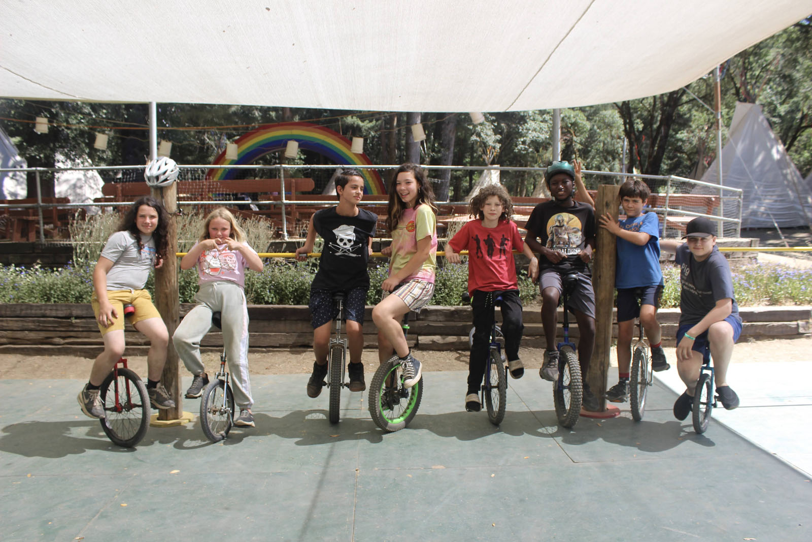Campers on unicycles